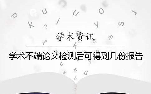 学术不端论文检测后可得到几份报告？